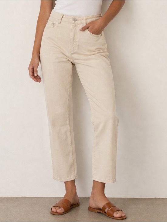 LOFT Denim - NWOT Loft‎ The Slim Jean Beige Cream Size 29/8 Casual Minimalist Effortless